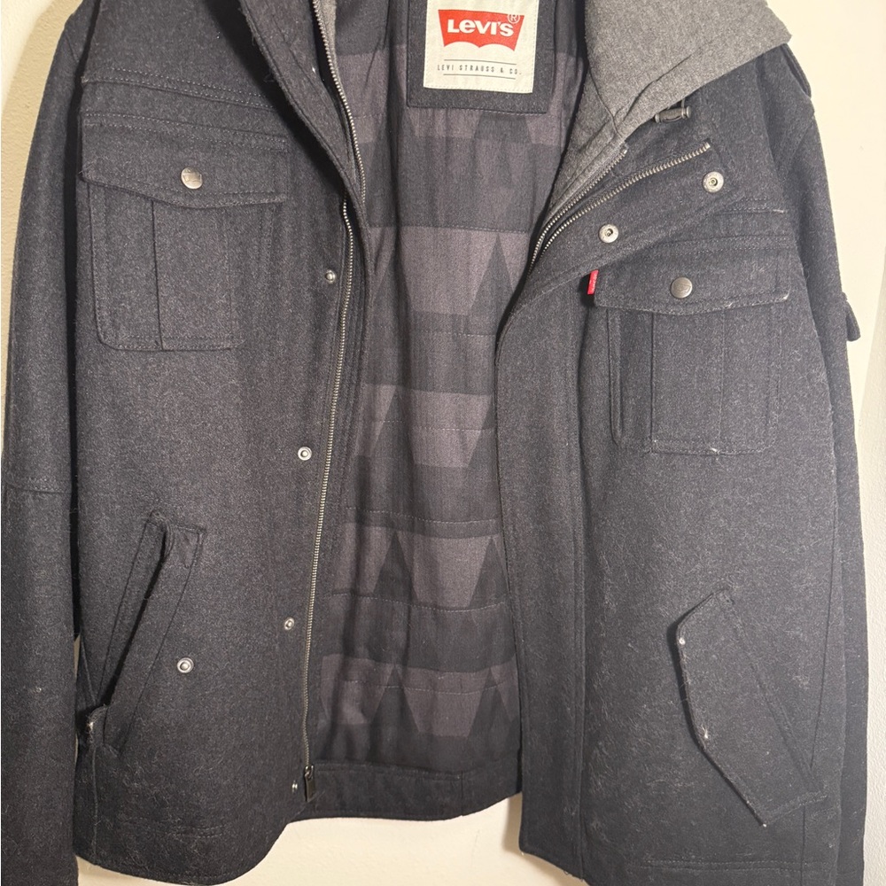 Levi's Men's Dark Gray Military Jacket